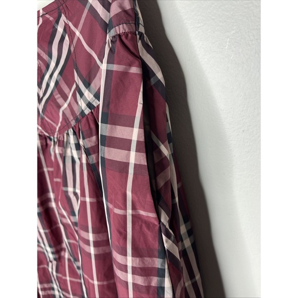 Anthropologie Maeve Drop Waist Taffeta Maxi Skirt Red Gingham US 6 - Picture 5 of 11